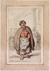 "Last Dying Speech", 1700-luvun loppu - 1800-luvun alku tekijältä Thomas Rowlandson