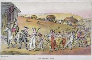 Lääkäri talonpoikien kanssa sadonkorjuujuhlilla - "" Doctor Syntaxin kolmella kiertueella: maalauksellista lohtua ja vaimoa etsimässä" William Combe, ill. Rowlandson tekijältä Thomas Rowlandson