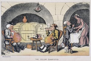 Le docteur dans un cellar ou un cave - "" Doctor Syntaxin kolmella kiertueella: viehättävää lohtua ja vaimoa etsimässä" William Combe, ill. Rowlandson tekijältä Thomas Rowlandson