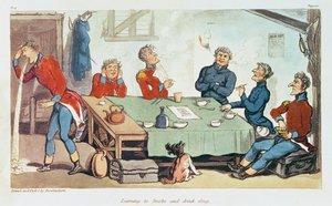 Opi polttamaan ja juomaan Grogia. 1815 tekijältä Thomas Rowlandson
