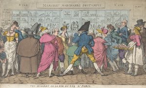 Rue du Coqin sinapit Pariisissa Rue Coqin dawdlers, Pariisi, n. 1810, n. 1810. tekijältä Thomas Rowlandson