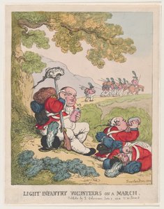 Kevytjalkaväen vapaaehtoiset maaliskuussa 8. kesäkuuta 1804, 8. kesäkuuta 1804. tekijältä Thomas Rowlandson