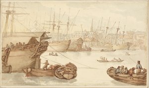 Limehouse Reach tekijältä Thomas Rowlandson