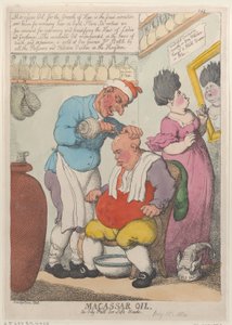 Macassar Oil, Öljyinen suihke pehmeille päille, 15. maaliskuuta 1814, 15. maaliskuuta 1814. tekijältä Thomas Rowlandson