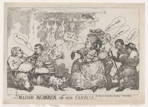 Madam Blubber kankaallaan, 22. huhtikuuta 1784, 22. huhtikuuta 1784. tekijältä Thomas Rowlandson