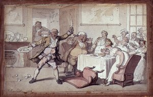 Hulluutta päivällispöydässä tekijältä Thomas Rowlandson