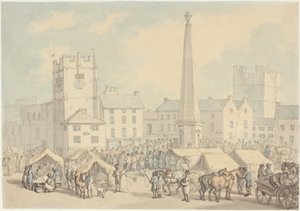 Markkinapäivä Richmondissa, Yorkshiressä tekijältä Thomas Rowlandson