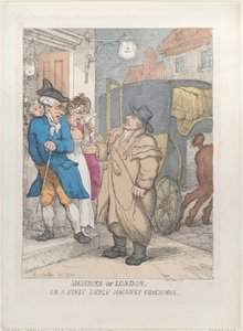 Miseries of London, or a Surly Saucy Hackney Coachman, 4.6.1814., 4.6.1814. tekijältä Thomas Rowlandson