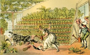 "Epäonni tulppaanisalissa" tekijältä Thomas Rowlandson