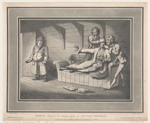 Morgan Offending The Delicate Organs of Captain Whiffle, 12. toukokuuta 1800., 12. toukokuuta 1800. tekijältä Thomas Rowlandson