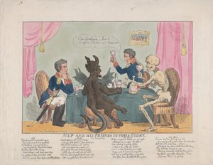 Nap ja hänen ystävänsä loistossaan, 1. lokakuuta 1813, 1. lokakuuta 1813. tekijältä Thomas Rowlandson
