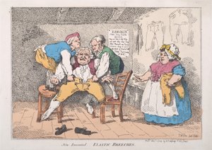 Uudet keksityt joustavat housut, 1.11.1784, 1.11.1784. tekijältä Thomas Rowlandson