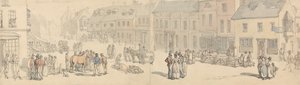 Newportin High Street, Isle of Wight tekijältä Thomas Rowlandson