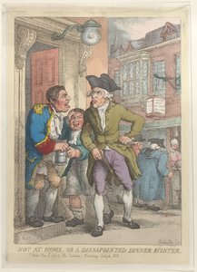 Ei kotona tai pettynyt päivällismetsästäjä, 13.6.1823., 13.6.1823. tekijältä Thomas Rowlandson
