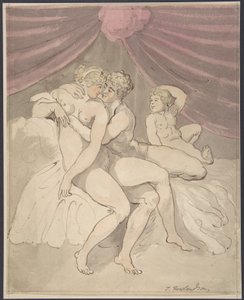 Alastomien pariskunnan syleily tekijältä Thomas Rowlandson