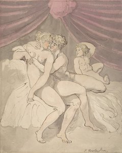 Alastonpari syleilee, 1780-1827. tekijältä Thomas Rowlandson