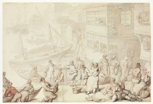 Salutation Innin ulkopuolella, Greenwichissä tekijältä Thomas Rowlandson