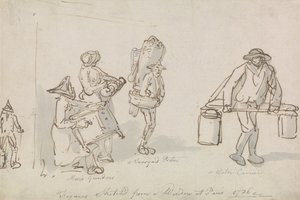 Pariisilaisia katuhahmoja tekijältä Thomas Rowlandson