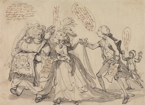 Pitt ja hänen liittolaisensa taistelussa valtakunnan puolesta tekijältä Thomas Rowlandson