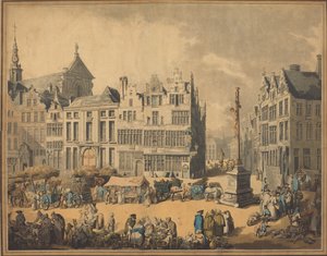 Place de Meir Antwerpenissä, 1797. tekijältä Thomas Rowlandson