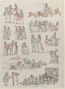 Taulu 7, Figuurien, maisemien ja karjan ääriviivat... oppijoiden käyttöön, Ju..., 27. kesäkuuta 1790. tekijältä Thomas Rowlandson