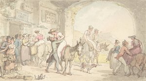 Pleasure of a Poste aux Anes, Sentimental Travels, noin. 1821. tekijältä Thomas Rowlandson