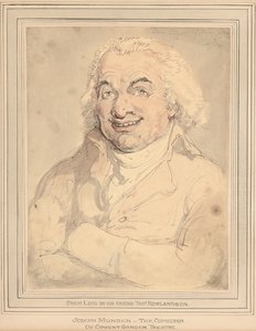Joseph Mundenin muotokuva, rintaan asti, ruskeanvärisessä takissa tekijältä Thomas Rowlandson
