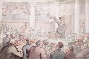 Professori F Accum luennoi Surrey Institutessa Lontoossa, 1809 tekijältä Thomas Rowlandson
