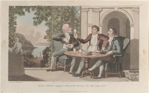Quae Genus Engaged with Jovial Friends, Or-Who Sings Best, The History o..., 1. tammikuuta 1822. tekijältä Thomas Rowlandson
