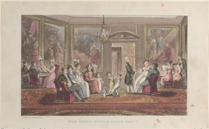 Quae Genus järjestää suuren juhlan, The History of Johnny Quae Genus, The Li..., 1. helmikuuta 1822. tekijältä Thomas Rowlandson