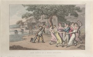 Quae-suku lampaanleikkauksessa, The History of Johnny Quae Genus, The Li..., 1. helmikuuta 1822. tekijältä Thomas Rowlandson