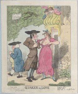 Kveekari rakastunut, 1815, 1815. tekijältä Thomas Rowlandson