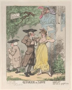 Kveekari rakastunut, 1815, 1815. tekijältä Thomas Rowlandson