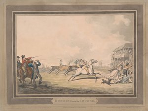 Kilpailu [kuuden kappaleen sarja]:  5. Radan ulkopuolelle ajaminen tekijältä Thomas Rowlandson