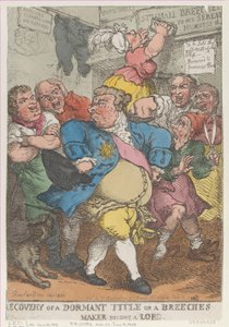 Toipuminen lepotilasta tai polvihousujen valmistajasta Becom..., [14. heinäkuuta 1805], julkaistu uudelleen 14. heinäkuuta 1812. tekijältä Thomas Rowlandson