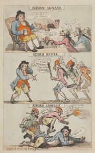 Uudistusta suositeltu – Uudistus aloitettu – Uudistus saatettu päätökseen (valmis) tekijältä Thomas Rowlandson