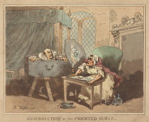 Ylösnousemus, eli Pelästynyt hoitaja tekijältä Thomas Rowlandson