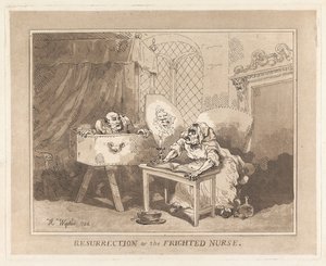 Ylösnousemus vai pelokas sairaanhoitaja tekijältä Thomas Rowlandson