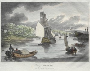Rowlandsonin luonnokset luonnosta: Fowey, Cornwall tekijältä Thomas Rowlandson