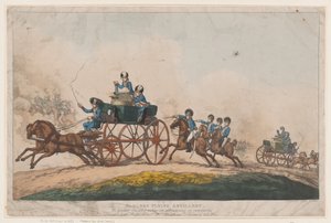 Sadlersin lentotykistö tekijältä Thomas Rowlandson