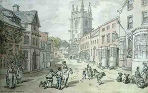 Saint Austell, Cornwall (kynä ja akvarelli paperille) tekijältä Thomas Rowlandson