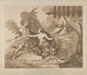 Saatana, synnin ja kuoleman paratiisi kadonnut, kirja 2., vuoden 1790 jälkeen, vuoden 1790 jälkeen. tekijältä Thomas Rowlandson