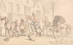 Näkymä Half-Moon Innin ulkopuolella tekijältä Thomas Rowlandson
