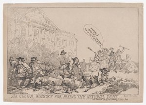 Sir Cecilin budjetti valtionvelan maksamiseen, 30. maaliskuuta 1784, 30. maaliskuuta 1784. tekijältä Thomas Rowlandson