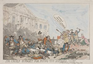 Sir Cecilin suunnitelma valtionvelan maksamiseksi tekijältä Thomas Rowlandson