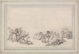 Luistelu Serpentine-järvellä tekijältä Thomas Rowlandson