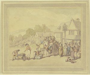 Sotilaita tavernassa tekijältä Thomas Rowlandson