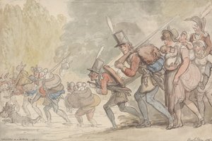 Marssilla olevat sotilaat tekijältä Thomas Rowlandson