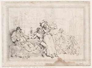 Urheilijoiden sali, eli kettujahtajat rentoutumassa tekijältä Thomas Rowlandson