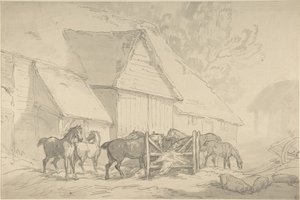 Tallialue hevosineen tekijältä Thomas Rowlandson